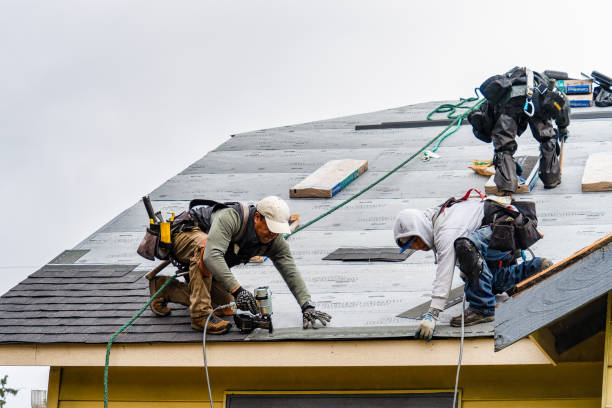 Professional Roof Replacement technician working in Ames, TX